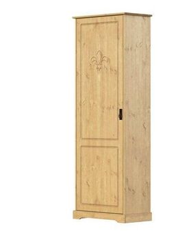 Home affaire Garderobenschrank Lille Mehrzweckschrank Breite/Höhe: 67/187 cm aus massiver Kiefer, mit schöner Lilien-Fräsung, Jugendstil-Griffe