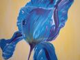 Unikat Acrylbild Leinwand blaue Lilie 40 x 50 cm in 06628