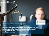 Leitung der gemeinsamen Prüfungsstelle der Zahnärzte und Krankenkassen in Hessen | Volljurist*in mit Schwerpunkt für Sozialrecht (m/w/d) | Vollzeit (40 Stunden) - Frankfurt (Main)