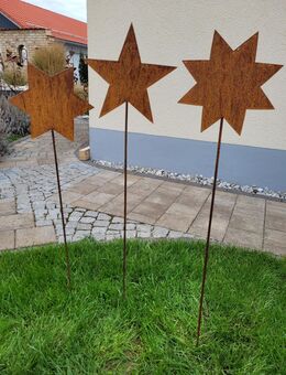 einfache Sternstecker Stab 80 cm 3 Varianten Edelrost - Kraftisried