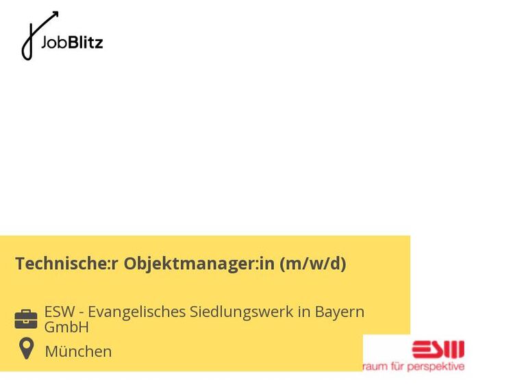 Technische:r Objektmanager:in (m/w/d) - München