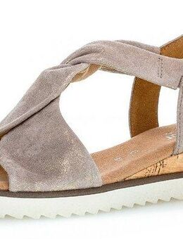 Gabor GENUA Keilsandalette, Sommerschuh, Sandale, Keilabsatz, mit Metallic-Effekt