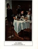 Kunstdruck , Das Frühstück , Gemälde von Claude Monet , ( In der Städtischen Galerie zu Frankfurt a. M.) , Blatt 25cm x 16,5cm , M7 in 02828