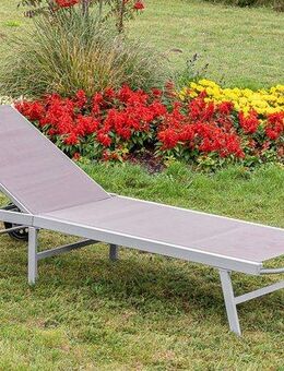 MERXX Gartenliege Aktionsliege, 1 St., 5-fach verstellbar, Aluminiumgestell mit Textilbezug
