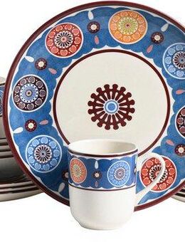 CreaTable Kombiservice Sumaya, Kombi-Service 16-tlg (16-tlg), 4 Personen, Steingut, Mandala Motive