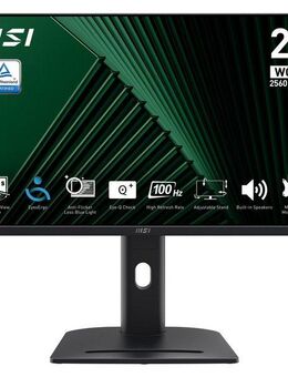 MSI PRO MP275QPG LED-Monitor (69 cm/27 ", 2560 x 1440 px, WQHD, 1 ms Reaktionszeit, 100 Hz, IPS-LED, dreh-, neig-,schwenk-, höhenverstellbar, Speaker)