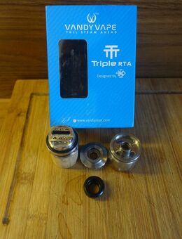Vandy Vape Tripel RTA 28mm, Silber, für bis zu 3 Coils, mit OVP Top-Fill-System - Augsburg