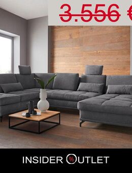 Wohnlandschaft 363 cm Sofa Federkern Costello Grau Sitztief.v - Köln