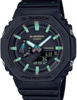 CASIO G-SHOCK Chronograph GA-2100RC-1AER, Quarzuhr, Armbanduhr,Herrenuhr,digital,bis 20bar wasserd.Resinarmband