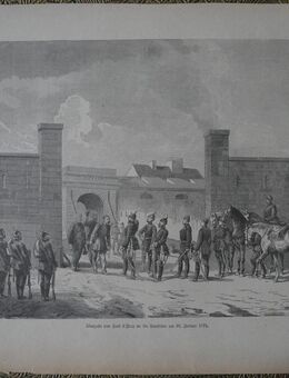 Grafik : Übergabe von Fort d`Ivry an die Deutschen am 29. Januar 1871. , Krieg 1870/71 , Blatt 35cm x 27cm , M33 - Görlitz