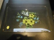 Filigran Glas Filigranglas  Platte mit Blumen 7,-  Goldrand Vintage Retro - Flensburg
