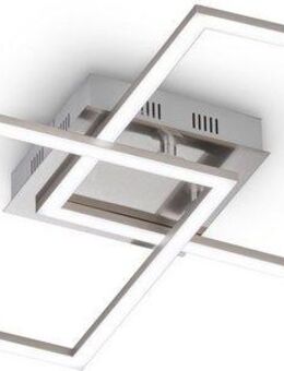 EGLO LED Deckenleuchte Palmaves Deckenlampe, nickel-matt, gebürstet, Nachtlicht, Quadrate, CCT - über Fernbedienung, Dimmer, Dimmfunktion, Fernbedienung, Infrarot inkl., Nachtlichtfunktion, dimmbar über Fernbedienung, mehrere Helligkeitsstufen, LED...