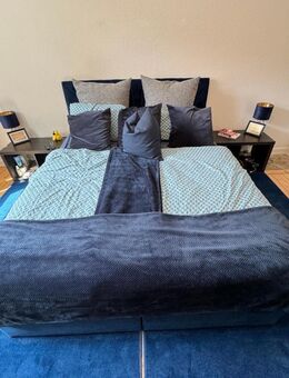 Samtblaues Boxspringbett 1.60m x 2.00m *Preis VB!* - Hamburg Bergedorf