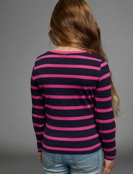 KIDSWORLD Langarmshirt für kleine Mädchen langärmlig, Basic-Passform, mit mehrfarbigen Streifen