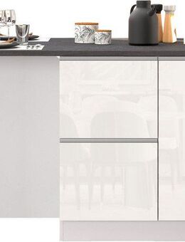 KOCHSTATION Kücheninsel KS-Sole, Kochinsel, Küchenarbeitsblock, Inselküche, Arbeitsinsel, Breite 152,5 cm, mit Essplatz, Handtuchhalter, Fächer und Weinregal