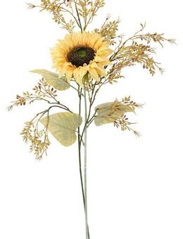 Kunstblumenstrauß Kunstblumen Set Sonnenblume, I.GE.A., Höhe 70 cm, Mit Dekozweig 70cm Blumenarrangement Sonnenblumenzweig künstlich Deko