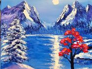 "Stille Winterträume" – Original Ölgemälde Größe: 30 x 25 cm Öl auf Leinwand Spachteltechnik - Oedheim