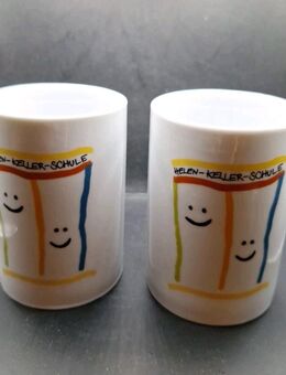 2 Stück Tassen 10,5cm hoch 7,5cm breit Tasse Becher Kaffeetasse Set zusammen - Essen