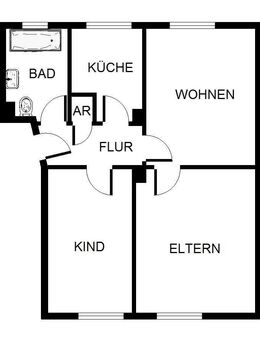 3-Zimmer-Wohnung in Gelsenkirchen Hassel - Gelsenkirchen