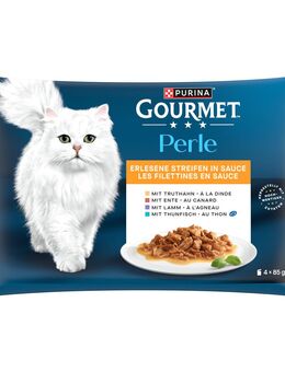 Probierpaket Gourmet Perle 4 x 85 g - Mixpaket 1 (4 Sorten Erlesene Streifen)