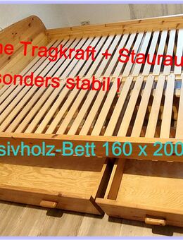 ♥ 1A massives Holzbett,160x200 Schubladen,Stauraum,stabil Massivholz Tulpenstolz - Hamburg