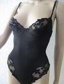 NEU * Edel * Blumen * Blüten * Romantik * Stickerei * Tüll * Body * Einteiler "Malizia by La Perla" Made in Italy * Gr. 34- 36/ XS- S * 75B * schwarz * black * Gothic * in 88499