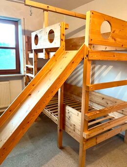 Hochbett Massivholz 2 Etagen Rutsche Schaukelhaken - Dorfen