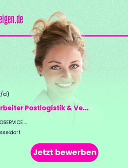 Mitarbeiter (m/w/d) Postlogistik & Verwaltung Vollzeit (40 Wochenstunden) Standort Düsseldorf - Düsseldorf