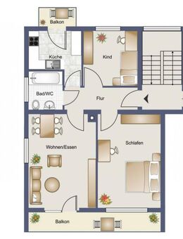 Gemütliche 3-Zimmer-Wohnung mit zwei Balkonen - Kirchheim (Teck)