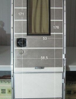 Hymer Wohnmobil Aufbautür 171 x 53 mit Rahmen und Schlüssel gebraucht für B 550 (Eingangstür) - Schotten Zentrum