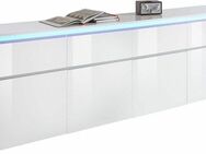 INOSIGN Sideboard Magic, Kommode, Schrank, Kredenz, mit 4 Türen, 4 Schubkästen sowie alufarbenen Softgriffen, Breite 240cm