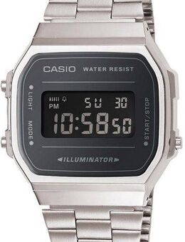 CASIO VINTAGE Chronograph A168WEM-1EF, Quarzuhr, Armbanduhr, Damenuhr,Herrenuhr, Digitaluhr, Edelstahlarmband