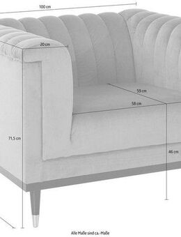 Home affaire Sessel Chamby, mit Holzrahmen unten und Steppung im Lehnenbereich