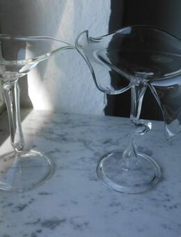2 Glas Leuchter Schalen auf Fuß Unikate Handarbeit Kunsthandwerk Deko zus. 4,- - Flensburg