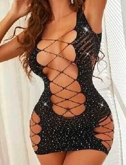 Rückenfreies Strass S/M Kleid Nagel neu +x String - Westhausen (Baden-Württemberg)