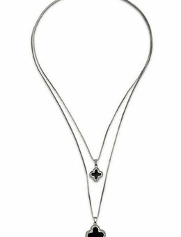 Firetti Kette mit Anhänger Kreuz, zweireihig, mit Glasstein