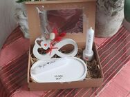 Geschenk Set Unendlichkeit, Tablett, Kerzenständer, 2 Kerzen, Ich liebe Dich Nur für Dich Valentinstag, Geburtstag, Hochzeit Geschenk - Rheinbach