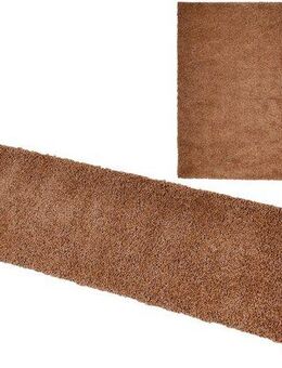 my home Bettumrandung Shaggy 30, Höhe 30 mm, (3-tlg), gewebt, 2- oder 3-teilig, Bettvorleger, Läufer-Set, Uni-Farben