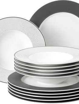 Seltmann Weiden Tafelservice Teller Set, Geschirr-Set No Limits Moments (12-tlg), 6 Personen, Porzellan, Teller-Set, Suppenteller, Made in Germany, 12 Teile, für 6 Personen