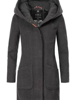 Marikoo Wintermantel Maikoo hochwertiger Mantel in Wollmantel-Optik mit großer Kapuze