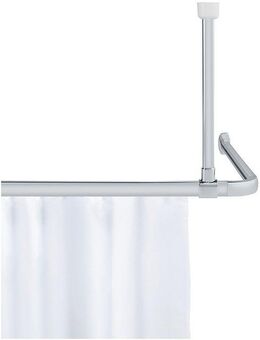 WENKO Duschstangen-Deckenhalter Modell Era, Deckenstütze aus Aluminium für Winkelschiene Era, 57 cm