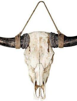 Casablanca by Gilde Wanddekoobjekt Wandobjekt Büffel Büffel braun, weiß H. 24 cm (1 St)