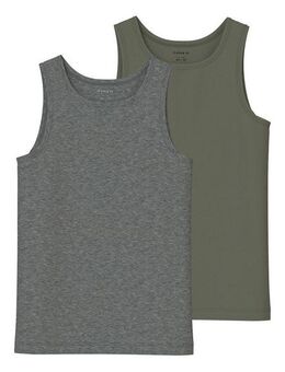 Name It Unterhemd NKMTANK für Jungen mit Rundhals und elastischem Tragekomfort (Packung, 2-St) normal, Jersey, eingefasste Kante, Rundhals