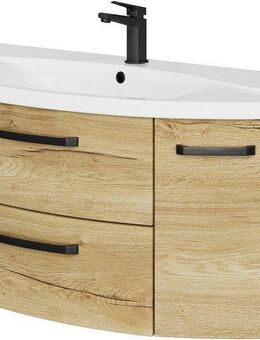 Saphir Waschtisch Serie 4010 Keramik-Waschtisch mit Unterschrank, 120,5 cm breit, Waschplatz mit 2 Türen, 2 Schubladen, Badmöbel-Set mit Waschtisch