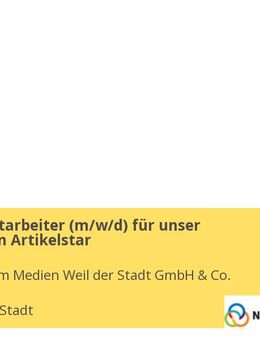 Support-Mitarbeiter (m/w/d) für unser CMS-System Artikelstar - Weil der Stadt