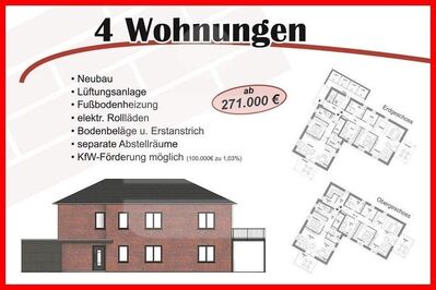 Energieeffizienter Neubau von vier Eigentumswohnungen in Barrien bei Syke