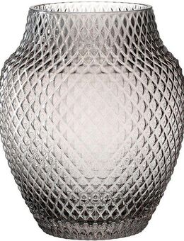 LEONARDO Tischvase Dekovase POESIA, Relief-Optik, in bauchiger Form (1 St), aus Glas, handgefertigt, Höhe ca. 22,5 cm