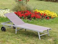 MERXX Gartenliege Aktionsliege, 1 St., 5-fach verstellbar, Aluminiumgestell mit Textilbezug