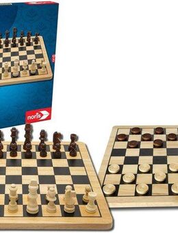 Noris Spiel Deluxe Holz - Schach & Dame, Brettspiel