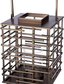 Casablanca by Gilde Kerzenlaterne Loft, aus Metall, mit Glaseinsatz, Breite/Tiefe ca. 26 cm (1 St), Laterne, Weihnachtsdeko, Kerzenhalter